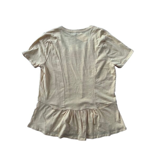 Joe's Collection Peggy Peplum Ruffled Hem Top Pastel Yellow ( M ) - Picture 3 of 3